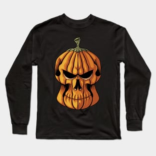 Pumpkin Skull Halloween Costume Long Sleeve T-Shirt